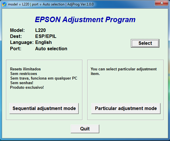 Epson L220 Resetter Download