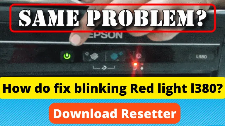How do I fix the blinking red light on my Epson l380?