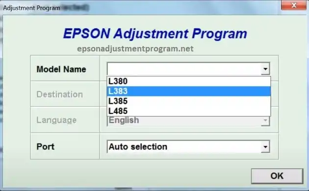 Epson Adjustment Program L380