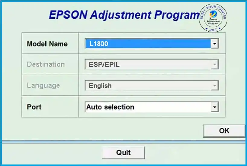 Epson L1800 resetter