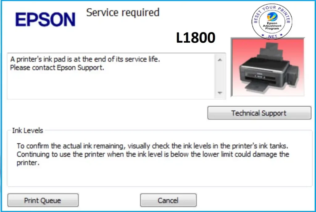 Epson L1800 service requried