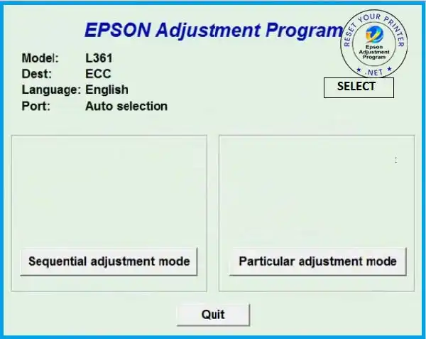 Epson l361 resetter