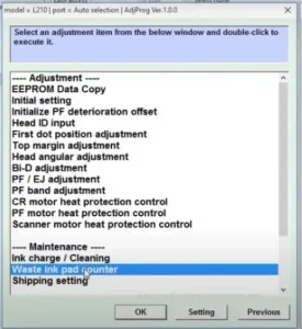 Epson L210 Adjustment Program