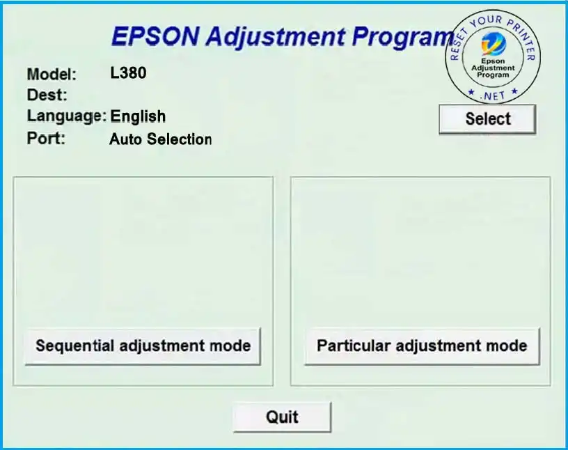 Epson L380 resetter
