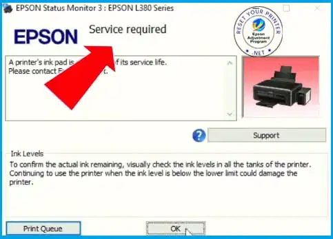 Epson L380 service requried