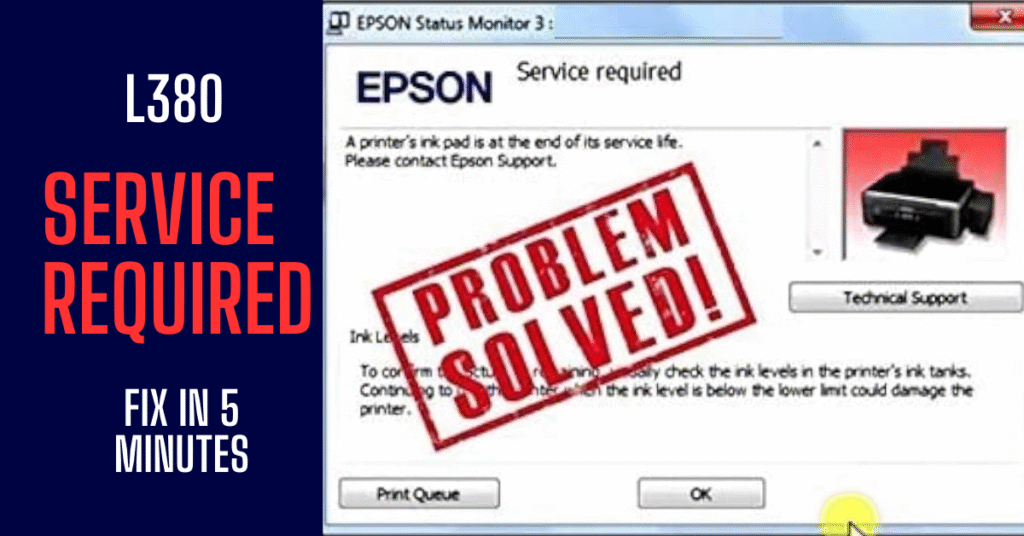 Epson l380 service required