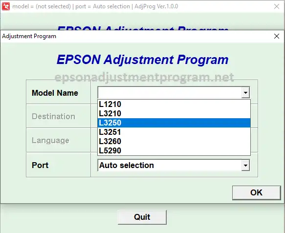 Epson l3260 resetter