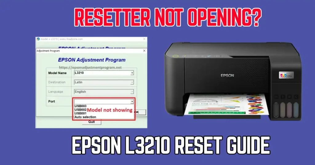 Epson L3210 Resetter Not Working